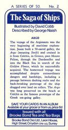 1970 Brooke Bond The Saga of Ships #2 Argo Back