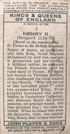 1935 Player's Kings & Queens of England (Small) #5 Henry II Back