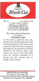 1976 Craven Black Cat Military Uniforms #3 Pikeman 1660 Back