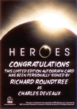 2010 Rittenhouse Heroes Archives - Autographs #NNO Richard Roundtree Back