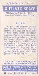 1958 Brooke Bond Out Into Space (Issued In) #1 The Sun Back