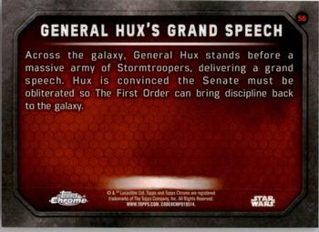 2016 Topps Chrome Star Wars The Force Awakens #56 General Hux's Grand Speech Back