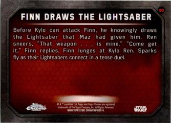2016 Topps Chrome Star Wars The Force Awakens #90 Finn Draws the Lightsaber Back