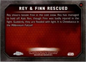 2016 Topps Chrome Star Wars The Force Awakens #98 Rey & Finn Rescued Back