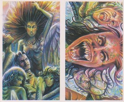 1994 Brooke Bond Creatures of Legend (Double Cards) #3-4 Sirens / Scylla Front