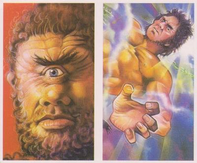 1994 Brooke Bond Creatures of Legend (Double Cards) #11-12 Cyclops / Ogres Front