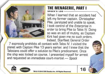 2016 Rittenhouse Star Trek The Original Series 50th Anniversary #16 The Menagerie, Part 1 Back