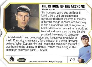 2016 Rittenhouse Star Trek The Original Series 50th Anniversary #23 The Return of the Archons Back