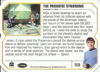 2016 Rittenhouse Star Trek The Original Series 50th Anniversary #59 The Paradise Syndrome Back