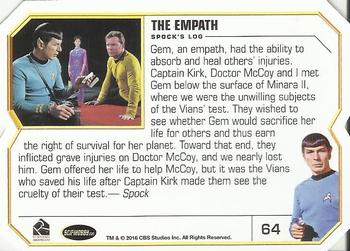 2016 Rittenhouse Star Trek The Original Series 50th Anniversary #64 The Empath Back