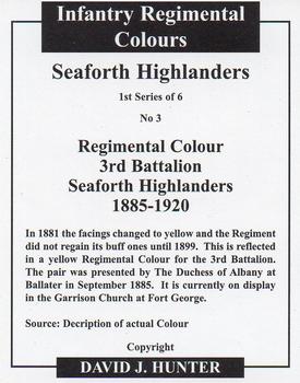 2006 Regimental Colours : Seaforth Highlanders (Ross-shire Buffs, The Duke of Albany's) 1st Series #3 Regimental Colour 3rd Battalion 1885-1920 Back