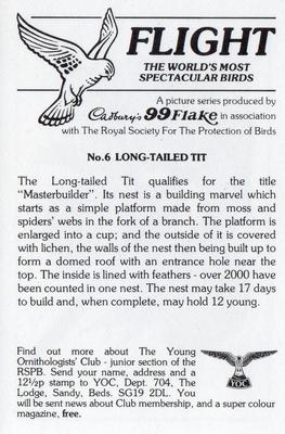 1983 Cadbury's Flight : The World's Most Spectacular Birds #6 Long-Tailed Tit Back