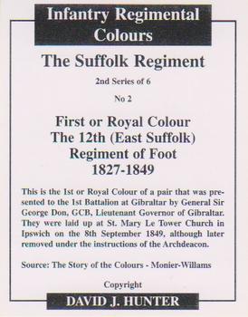 2008 Regimental Colours : The Suffolk Regiment 2nd Series #2 First or Royal Colour 12th Foot 1827-1849 Back