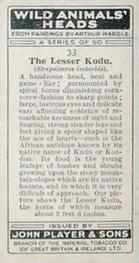 1931 Player's Wild Animals' Heads #33 Lesser Kudu Back