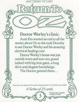 1985 Walt Disney Return to Oz #3 Doctor Worley's clinic. Back