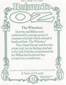 1985 Walt Disney Return to Oz #12 The Wheelers. Back