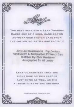 2014 Leaf Pop Century Masterworks #NNO Ali Landry Back