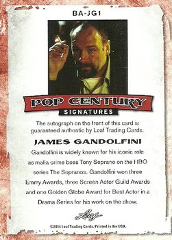 2014 Leaf Pop Century - Gold #BA-JG1 James Gandolfini Back