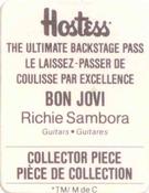 1987 Hostess The Ultimate Backstage Pass Stickers #NNO Richie Sambora Back