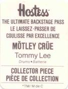 1987 Hostess The Ultimate Backstage Pass Stickers #NNO Tommy Lee Back
