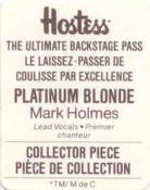 1987 Hostess The Ultimate Backstage Pass Stickers #NNO Mark Holmes Back