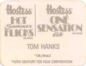 1988 Hostess Hot Summer Flicks Stickers #13 Tom Hanks Back