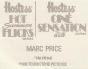 1988 Hostess Hot Summer Flicks Stickers #26 Marc Price Back