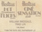1988 Hostess Hot Summer Flicks Stickers #35 William Ragsdale / Traci Lind Back