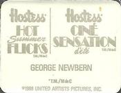 1988 Hostess Hot Summer Flicks Stickers #39 George Newbern Back