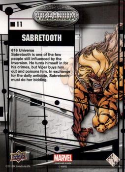 2015 Upper Deck Marvel Vibranium - Raw #11 Sabretooth Back