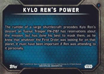 2016 Topps Star Wars The Force Awakens Series 2 #7 Kylo Ren's Power Back