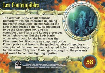 2001 Rittenhouse Hercules: The Complete Journeys #58 Les Contempibles Back