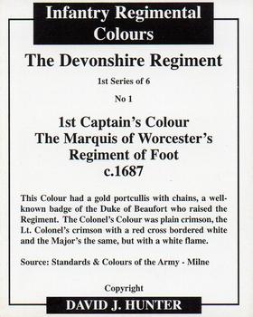 2006 Regimental Colours : The Devonshire Regiment 1st Series #1 1st Captain's Colour c.1687 Back