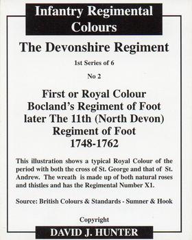 2006 Regimental Colours : The Devonshire Regiment 1st Series #2 First or Royal Colour 11th Foot 1748-1762 Back