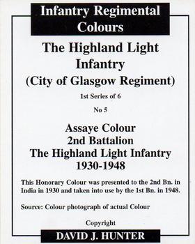 2007 Regimental Colours : The Highland Light Infantry (City of Glasgow Regiment) #5 Assaye Colour 2nd Battalion 1930-1948 Back