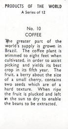 1957 Anonymous Products of the World #10 Coffee Back