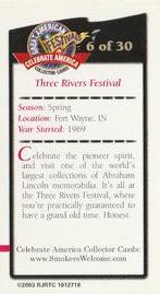 2003 Doral Celebrate America Great American Festivals #6 Three Rivers Festival Back