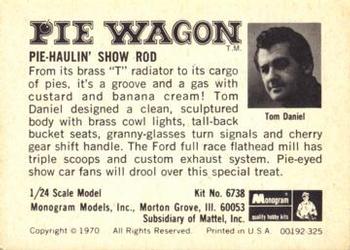 1970 Monogram Model Kit Cards #6738 Pie Wagon Back