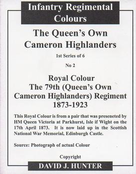 2006 Regimental Colours : The Queen's Own Cameron Highlanders 1st Series #2 Royal Colour 79th Foot 1873-1923 Back