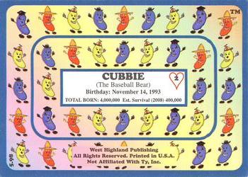 1998 West Highland Beanie Babies #2 Cubbie The Baseball Bear Back