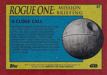 2016 Topps Star Wars Rogue One: Mission Briefing #57 A Close Call Back