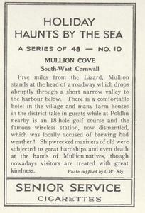 1938 Senior Service Holiday Haunts by the Sea #10 Mullion Cove Back