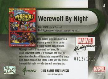2016 Upper Deck Marvel Masterpieces #4 Werewolf By Night Back