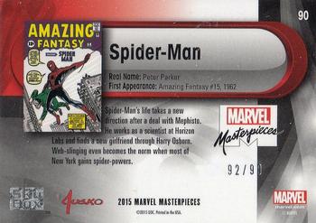 2016 Upper Deck Marvel Masterpieces #90 Spider-Man Back