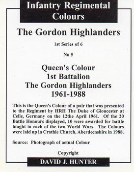 2004 Regimental Colours : The Gordon Highlanders 1st Series #5 Queen's Colour 1st Battalion 1961-1988 Back