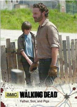 2016 Cryptozoic The Walking Dead Season 4: Part 1 - Black Foil #02 Father, Son, and Pigs Front