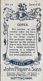 1905 Player's Countries Arms & Flags #24 Corea Back