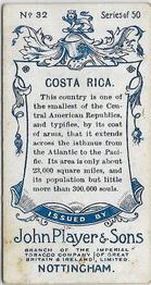 1905 Player's Countries Arms & Flags #32 Costa Rica Back