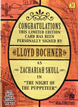 2000 Rittenhouse The Wild Wild West - Autographs #A3 Lloyd Bochner Back