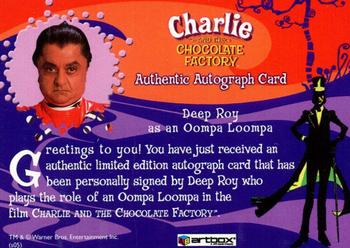 2005 ArtBox Charlie and the Chocolate Factory - Autographs #NNO Deep Roy Back